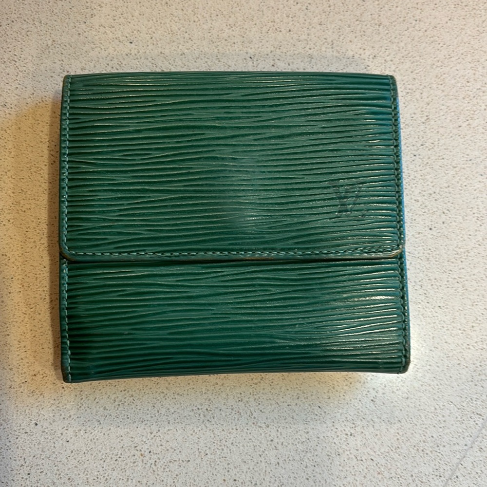 Louis Vuitton Epi Double Snap Wallet Green
